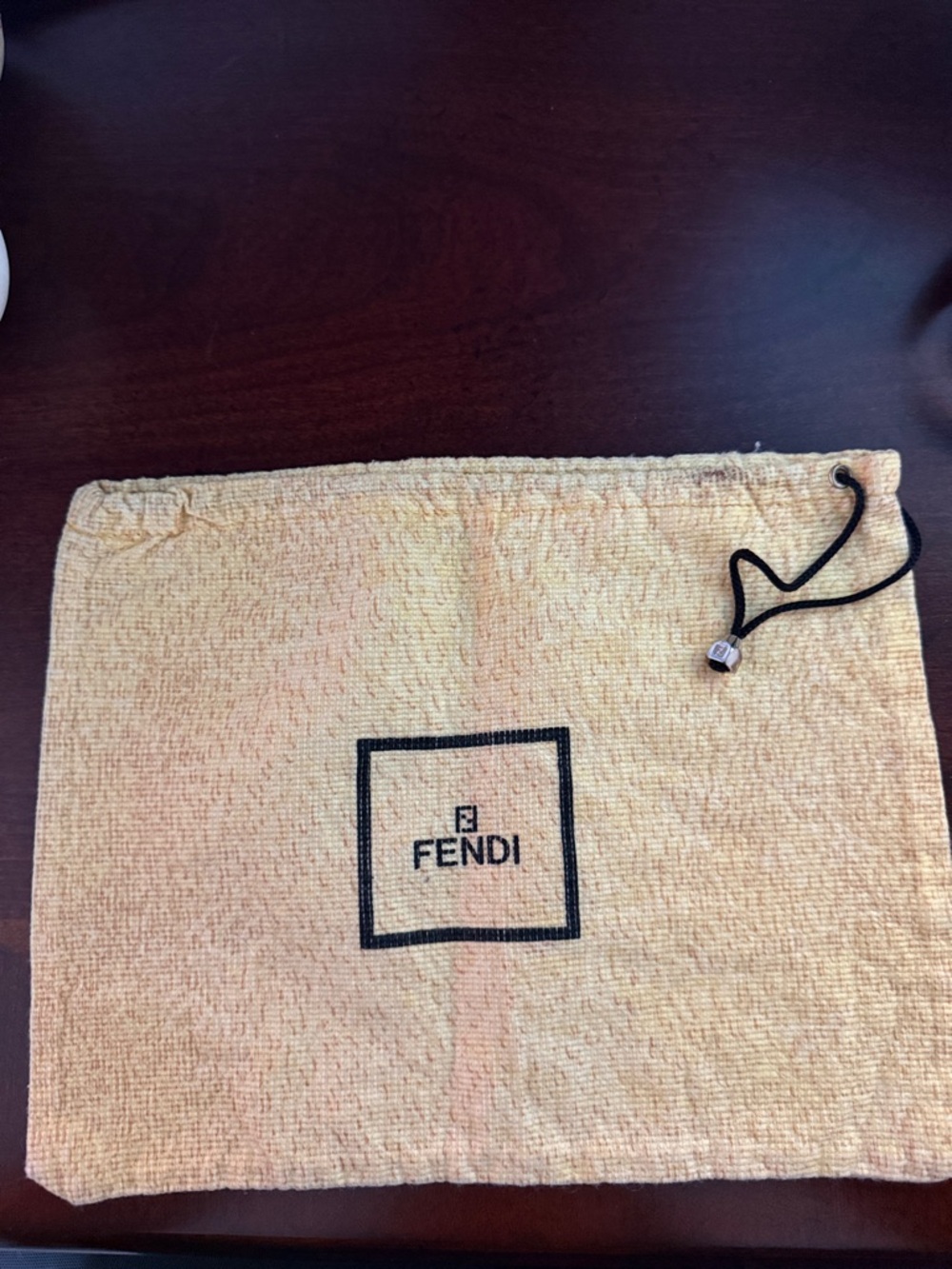 Fendi Yellow Drawstring Dust Bag pre owned.